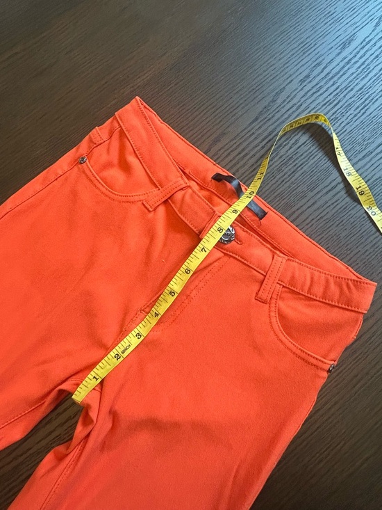 Bright Orange Stretch Skinny Pants Dinamit Golden Jeans 25 Italian - Picture 4 of 10
